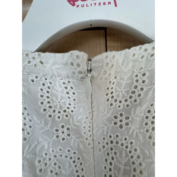 Boden white eyelet ruffle midi dress Size 6 R Spring Summer Dress - Picture 7 of 10